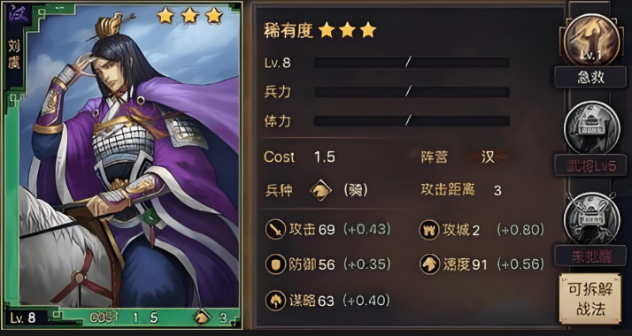 率土之滨刘虞怎么分配点数