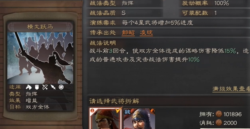 三国志战略版横戈跃马有什么用